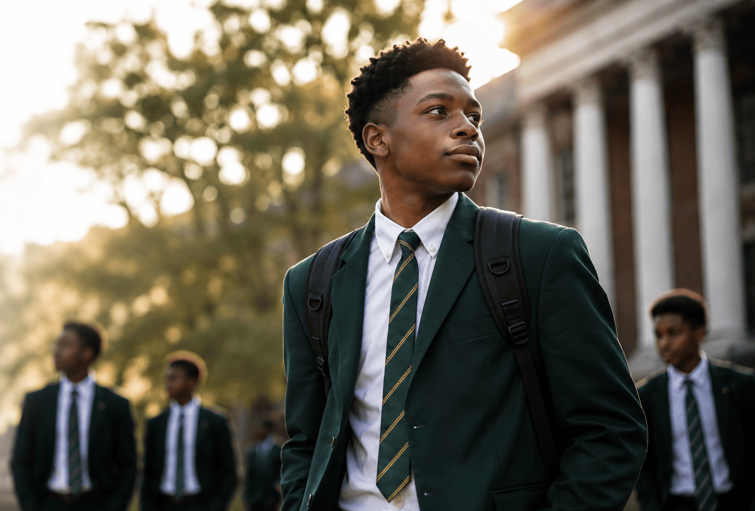Joshua Academy student at dawn